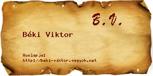 Béki Viktor névjegykártya